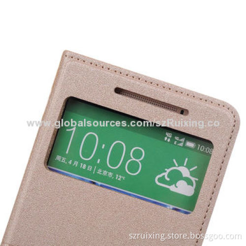 S-view Window Leather Flip Cover Case for HTC One 2/8m, with Stand Function